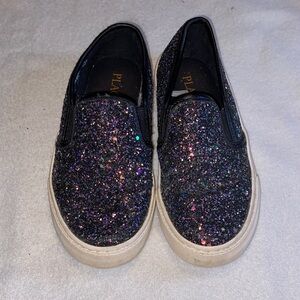 Sparkly Black Kids Slip-On Shoes